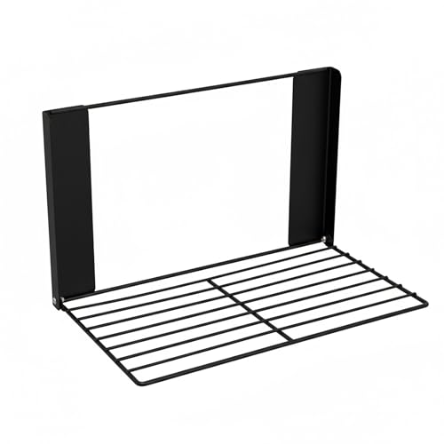 LEQ Clothes Drying Rack Magnetic Folding Shelf for Clothes and Towels, Magnet Rack Mount on Washing Machine Fridge, Durable Folding Rack for Laundry Room Bathroom Kitchen,Black - color: Black