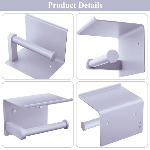 Toilet Paper Holder with Shelf Wall Mounted Toilet Paper Roll Dispenser | Heavy Duty Stainless Steel Lavender Purple - color: M- Lavender Purple