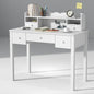 FUNKOCO White Writing Desk with Hutch & 5 Drawers - 40 Inch Modern Computer Workstation for Home Office, Teen Desk, Small Study Desk, Ideal for Gift - color: 3-large White