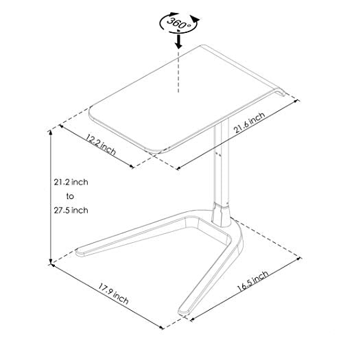 Cozy Space Swivel TV Tray Tables and Easy Storage, Adjustable, Portable Folding with Wood and Metal, Bronze - color: Black