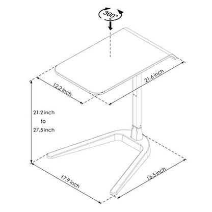 Cozy Space Swivel TV Tray Tables and Easy Storage, Adjustable, Portable Folding with Wood and Metal, White - color: White