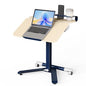 ROMOON Portable Standing Desk with Wheels, Height Adjustable Mobile Desk | Rolling Laptop Cart with Tilt Top, Storage, 24" Sit-Stand Computer Table for Home Office, Bedroom, Small Spaces, Oat Yellow - color: Oat Yellow