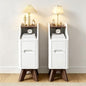7.87" Narrow Nightstand Set of 2, 2 Drawer Nightstand with Charger Station | Wooden Thin Couch Side End Table, Skinny Bedside Table Small Spaces, Mid Century Modern Night Stand with Drawers, White-2Pcs - color: White, size: Narrow (2 drawer)