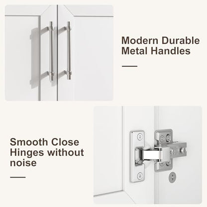 IDEALHOUSE 30" Bathroom Vanity with Sink, Freestanding Wooden Bathroom Vanity Cabinet with Soft-Closing Door and Metal Handle, Modern Floor Standing Storage for Small Spaces,White - size: 30in