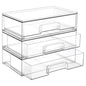 Vtopmart 12.1''W Clear Stackable Storage Drawers,3 Pack Acrylic Plastic Organizers Bins for Makeup Palettes, Cosmetics, and Beauty Supplies,Ideal for Vanity, Bathroom,Cabinet,Desk Organization - style: 3pack Wide