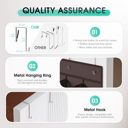 WVM Over the Door Shoe Organizer with 35 Breathable Mesh Pockets, Hanging Shoe Organizer for Door with 4 Metal Hooks, Large Capacity Closet Storage for Shoes, Accessories - style: Coffee