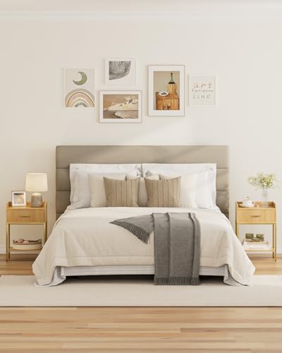 Nightstand, 3-Tier Bed Side Table, Small End Table, Night Stand with Open Shelf and Drawer, Bedside Table for Bedroom, Living Room, Oak - color: Oak, style: Without Charging Station