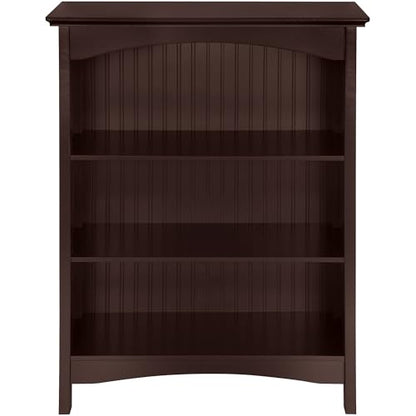 eHemco 3 Tier Bookcase with 2 Arched Supports, 40 Inches, Cherry - color: Cherry, size: 3 Tier