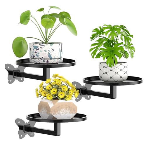 Wall Mounted Plant Holder - Butterfly Metal Hanging Shelf for Indoor Plants Succulents Flowers Decor Sturdy Wall-Mounted Storage for Bedroom Living Room Bathroom Space-Saving Home Organizer 3-Pack - color: Black, size: 3 Pack Black