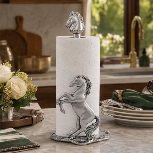Arthur Court Horse Paper Towel Holder - Decorative Aluminum Equestrian Kitchen Accessory - 14.5 Inch Tall - size: Horse
