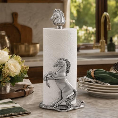Arthur Court Horse Paper Towel Holder - Decorative Aluminum Equestrian Kitchen Accessory - 14.5 Inch Tall - size: Horse
