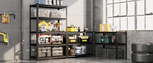 5-Tier 35" W x 15.8" D x 72" H Garage Shelving 3000LBS Storage Shelves Heavy Duty Metal Shelf Unit Adjustable Basement Industrial Storage Racks (72 * 35 * 15.8) - size: 5T 35" W x 15.8" D x 72" H