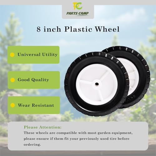 Parts Camp 8 inch Plastic Wheel Fits Oregon 72-108 hand trucks,lawnmowers,utility carts,Radio Flyer Wagon, BBQ Grill,Lawn Sprayer,Trash Can Universal Wheel 9613 - size: 8-inch