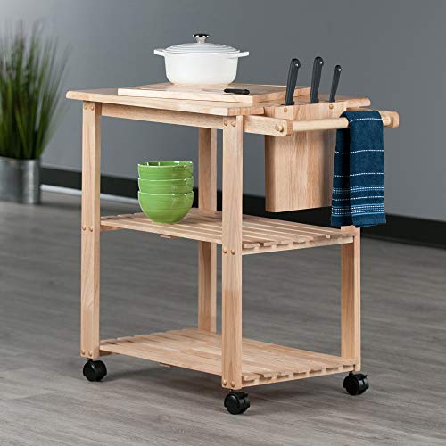 Winsome Mario Kitchen Cart | Rolling Utility & Serving Cart with Wheels for Snacks, Drinks, Kitchen Essentials, Storage & Organization for Home, Apartment