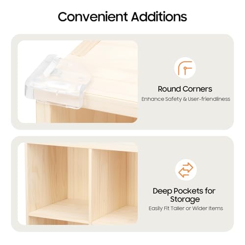 15-Cube Solid Wood Bookshelf, 3-Tier Storage Organizer Semi-Open Floor Display Shelf Closet Cabinet for Home Office Library School, 12" D x 59" W x 35" H - size: 15-Cube