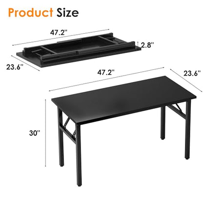 Need Computer Desk Office Desk 47 inches Folding Table with BIFMA Certification Computer Table Workstation No Install Needed, Black Brown - color: Black, size: 47 inches