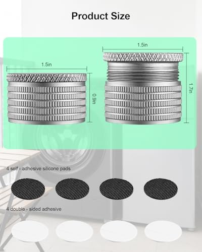 4Pcs Microwave Riser Pads Fit for Small Appliances Microwaves Ovens Sofas Chairs Tables Furniture, Adjustable 0.9-1.5 Inch Height 500Lb Heavy Duty