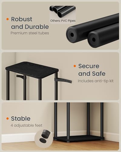 VASAGLE Superfast Toolless Assembly, 6-Tier Shelf for Living Room, Standing Shelf, Bookshelf, Bedroom, Kitchen, 9.4 x 15 x 68.3 Inches, Ebony Black and Ink Black ULLS136B01 - color: Ebony Black + Ink Black, size: 6 Tiers (15"W)