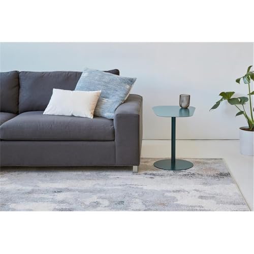 Pemberly Row Modern Metal End Table, 20 in H x 19.75 in W, C-Shaped Space-Saving Design, Green Powder Coat Finish, Durable Steel Construction, Compact Accent Table for Living Room or Small Spaces