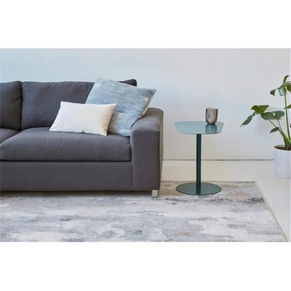 Pemberly Row Modern Metal End Table, 20 in H x 19.75 in W, C-Shaped Space-Saving Design, Green Powder Coat Finish, Durable Steel Construction, Compact Accent Table for Living Room or Small Spaces