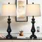 Touch Lamps for Night Stands Set of 2-29.5" Tall Bedside Lamp with USB C+A, 3 Way Dimmable Bedroom Lamps, Black Metal Table Lamps for Living Room - color: Black