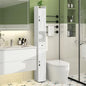 VECELO Narrow Bathroom Storage Cabinet with Adjustable Shelves, 67" Tall Freestanding Cabinet with Toilet Paper Holder, Slim Tower Cabinet with Two Magnetic Doors & Drawer, for Small Spaces, White - color: Cabin Top