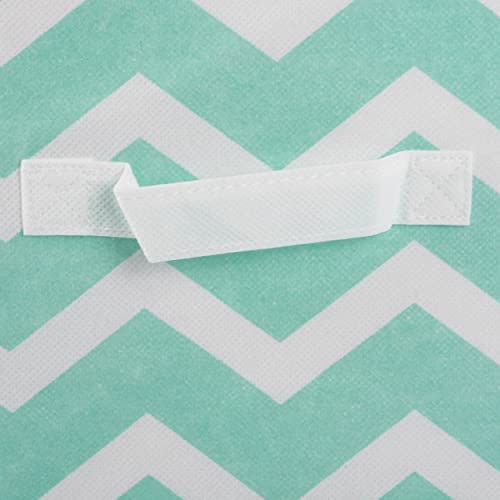 DII Non Woven Polyester Storage Bin, Chevron, Aqua, Small Set of 2 - color: Aqua, size: Small Set of 2