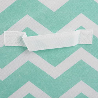 DII Non Woven Polyester Storage Bin, Chevron, Aqua, Small Set of 2 - color: Aqua, size: Small Set of 2