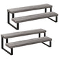 YINMIT Wooden Display Riser Stand, Tiered Perfume and Cologne Organizer Stand, 2 Tier Spice Rack Organizer, Rustic Display Shelf for Candles (2 Tier,2Pack,Grey) - color: 2 Tier,2Pack,Grey