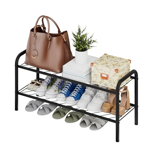 viewcare Shoe Rack for Closet, 2-Tier Long Shoe Rack for Entryway & Garage, Sturdy Metal Construction, Shoe Organizer Holds 6-10 Pairs - size: 2-Tier(Long)