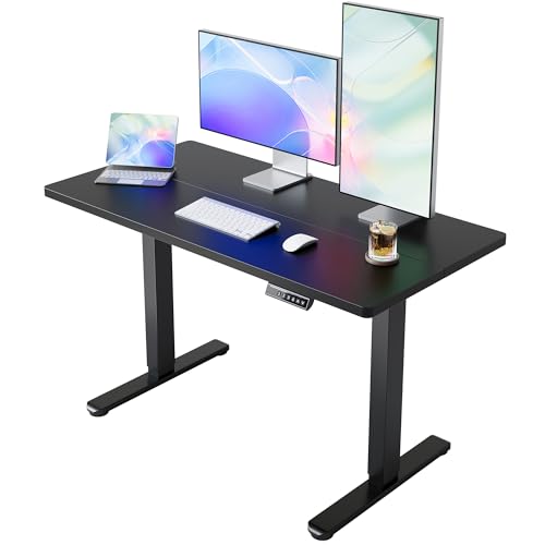 HUANUO Electric Standing Desk, 40 x 24 Inch Height Adjustable Computer Desk with Storage Bag, 4 Height Memory Settings, Sit Stand Up Desk for Home Office, Black - color: Black, size: 40" X 24"