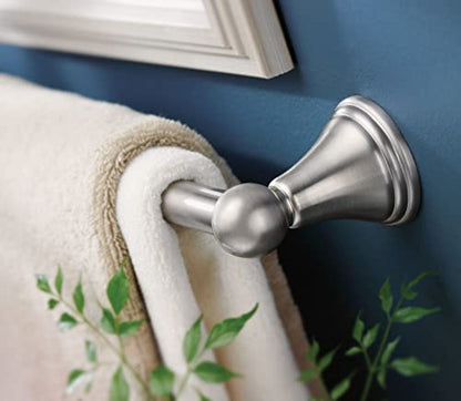 Moen Preston Collection Brushed Nickel 18-Inch Single Bathroom Towel Bar, DN8418BN - color: Brushed Nickel, size: 18 Inch