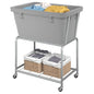 ELYKEN Rolling Laundry Hamper with Wheels, Removable Bag, Laundry Cart | 32-Gallon (122L), 2-Tier Clothes Basket with Shelf, Metal Frame, Ideal for Closet, Bedroom, Bathroom & Laundry Room, Gray - color: Gray, size: 27.4"L x 19.9"W x 30.9"H