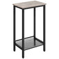 HOOBRO Tall Side Table, Industrial End Telephone Table with Adjustable Mesh Shelves, Small Tall Nightstand for Living Room, Bedroom, Entryway, Office, Greige BG03DH01 - color: Greige + Black