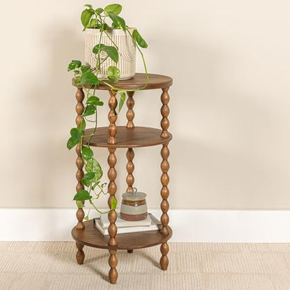 Creative Co-Op Bobbin Leg Round Wood Accent Table, Walnut - color: Walnut Color, size: 15.75"L x 15.75"W x 29.5"H