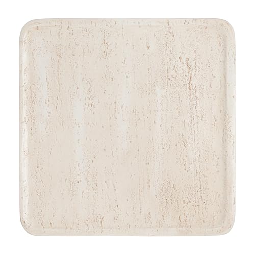 Christopher Knight Home Zax Lightweight MGO Outdoor Side Table, Square Accent Table with Stone-Like Texture, Weather Resistant Small End Table for Indoor/Outdoor Usage, No Assembly, Beige Travertine