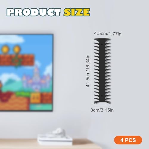 4 Pack Wall Mount DVD Storage Shelf for CD & Video Game Case, Holds 72 Disc | Heavy-Duty Metal CD Rack for PS5 PS4 Xbox Switch - Floating DVD Media Storage Holder & Game Organizer for Gaming Room - size: 4-Pack