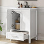IDEALHOUSE 24" Bathroom Vanity with Sink, Freestanding Wooden Bathroom Vanity Cabinet with Soft-Closing Door and Metal Handle, Modern Floor Standing Storage for Small Spaces,White - size: 24in