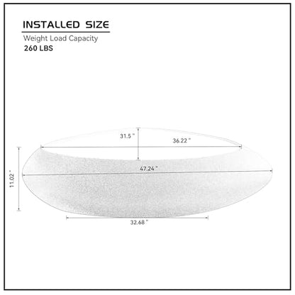 47" Modern Coffee Table Faux Stone Coffee Table Unique Rock Center Tables Round Edge Design Accent Tables for Living Room Office Apartment No Assembly,Fiberglass, Cream White - color: Fiberglass Oval-white
