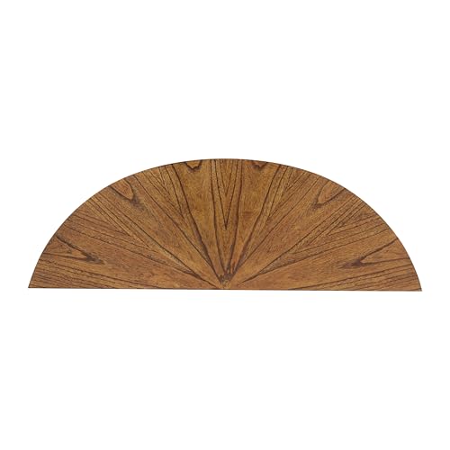 Martin Svensson Home LAX Mid Century Wood Sofa Table, Nutmeg & Espresso | Retro Modern, Half-Moon Console Table with Lower Shelf, for Living Room or Entryway - color: Nutmeg Brown Top With Espresso Brown Legs