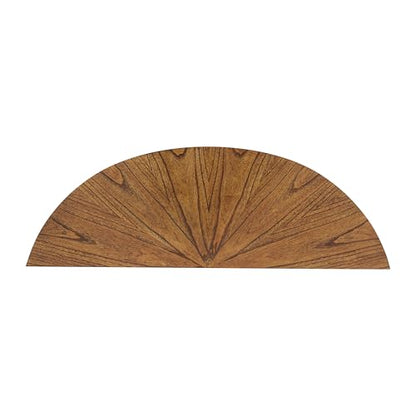 Martin Svensson Home LAX Mid Century Wood Sofa Table, Nutmeg & Espresso | Retro Modern, Half-Moon Console Table with Lower Shelf, for Living Room or Entryway - color: Nutmeg Brown Top With Espresso Brown Legs