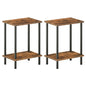 HOOBRO End Tables Set of 2, Small Side Table, Nightstand with 2-Layer Storage Shelves, Sofa Table for Small Spaces, Living Room, Bedroom, Stable Frame, Easy Assembly, Rustic Brown BF09BZP201 - color: Rustic Brown + Black