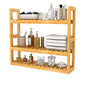 Domax Bamboo Bathroom Shelf 3-Tier Wall Mount Storage Rack Multifunctional Adjustable Layer Free Standing Over Toilet Utility Shelves Living Room Kitchen (Bamboo) - color: Bamboo
