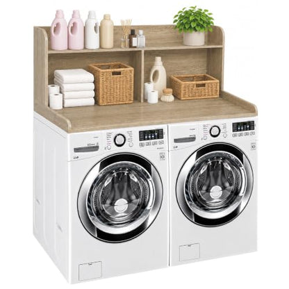 Royxen Laundry Countertop with 20" Shelf Universal Fit, Washer and Dryer Countertop with Storage Space, Laundry Room Storage (White Oak) - color: White Oak