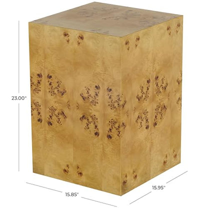 Deco 79 Wood Side End Accent Table Square Cube End Table with Wood Grain Patterns, Side Table 16" x 16" x 23", Brown - color: Brown, size: 16" x 16" x 23"