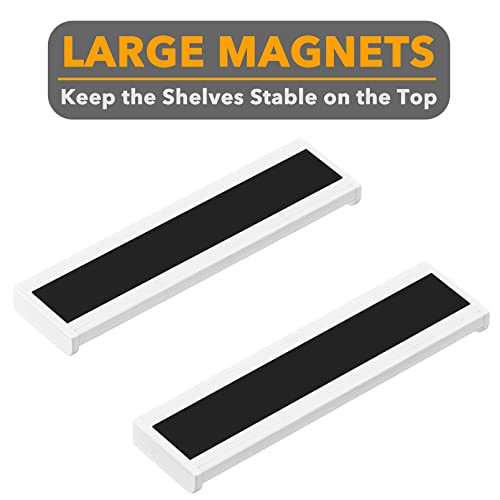 SpaceAid 30" Wide Kitchen Shelf Organizer for Stove, Magnetic Bamboo Spices Shelf for Home Stove Kitchen Storage Organization (Fit for Flat Top Only, White) - size: 30" Wide, White, 1-Tier