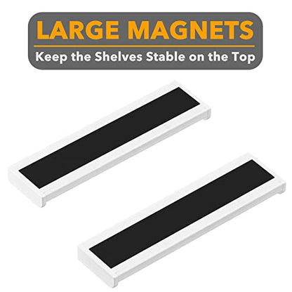 SpaceAid 30" Wide Kitchen Shelf Organizer for Stove, Magnetic Bamboo Spices Shelf for Home Stove Kitchen Storage Organization (Fit for Flat Top Only, White) - size: 30" Wide, White, 1-Tier