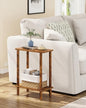 TUTOTAK Small Side Table, Narrow End Table, Skinny Sofa Table, Slim Nightstand, Couch Table, Living Room, Bed Room, Pure Brown TB01BB062C - color: Pure Brown, size: 2-Tier（7.9"D x 15.8"W x 22.5"H）