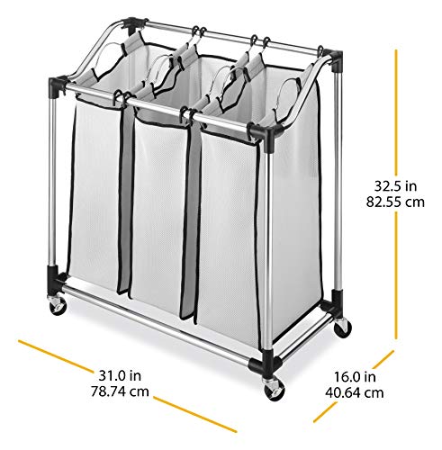 Whitmor Chrome Laundry Sorter with Foam Mesh Bags - size: LAUNDRY SORTER