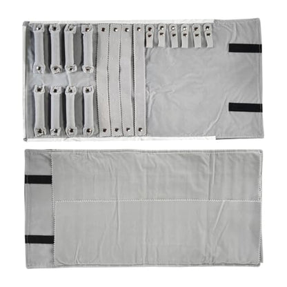Velvet Travel Jewelry Case Roll Bag Organizer for Necklace Bracelet Earrings Ring (Black) (Black and Grey) - color: Black and Grey